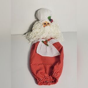 Vintage Cooking Santa Claus Bag Holder
